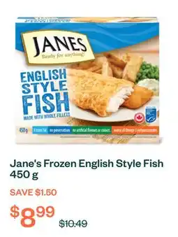 Voilà Jane's Frozen English Style Fish 450 g offer