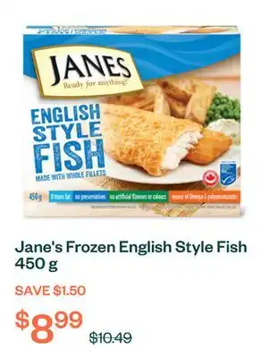 Voilà Jane's Frozen English Style Fish 450 g offer