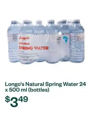 Voilà Longo's Natural Spring Water 24 x 500 ml (bottles) offer