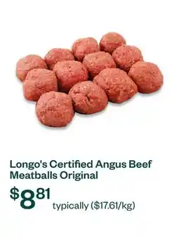 Voilà Longo's Certified Angus Beef Meatballs Original offer