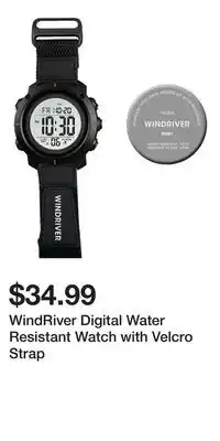 Mark's WindRiver Digital Water Resistant Watch with Velcro Strap offer