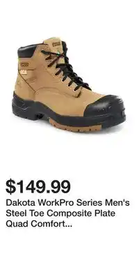 Mark's Dakota WorkPro Series Men's Steel Toe Composite Plate Quad Comfort FRESHTECH 6 Inch Work Boots offer