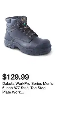 Mark's Dakota WorkPro Series Men's 6 Inch 877 Steel Toe Steel Plate Work Boots offer