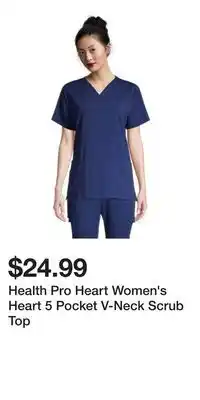 Mark's Health Pro Heart Women's Heart 5 Pocket V-Neck Scrub Top offer