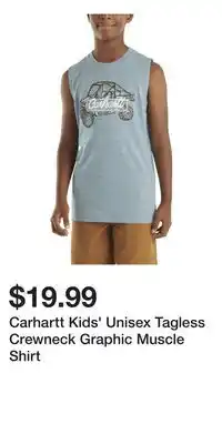 Mark's Carhartt Kids' Unisex Tagless Crewneck Graphic Muscle Shirt offer