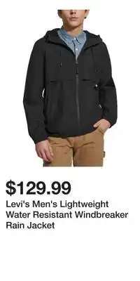 Mark's Levi's Men's Lightweight Water Resistant Windbreaker Rain Jacket offer