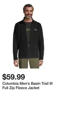 Mark's Columbia Men's Basin Trail III Full Zip Fleece Jacket offer