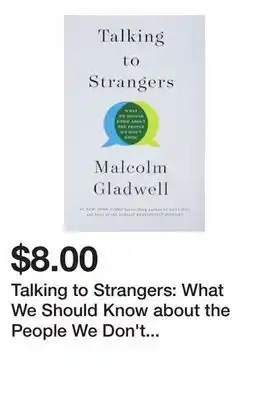 Chapters Indigo Talking to Strangers: What We Should Know about the People We Don't Know offer