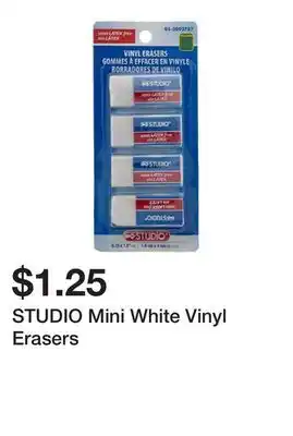 Dollarama STUDIO Mini White Vinyl Erasers offer