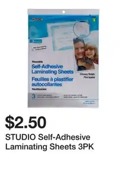 Dollarama STUDIO Self-Adhesive Laminating Sheets 3PK offer