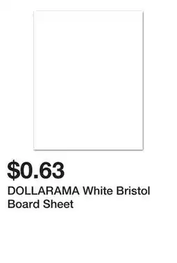 Dollarama DOLLARAMA White Bristol Board Sheet offer