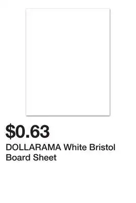 Dollarama DOLLARAMA White Bristol Board Sheet offer