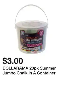 Dollarama DOLLARAMA 20pk Summer Jumbo Chalk In A Container offer