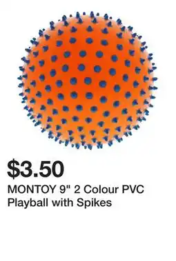 Dollarama MONTOY 9 2 Colour PVC Playball with Spikes offer