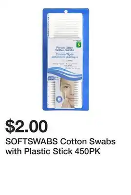 Dollarama SOFTSWABS Cotton Swabs with Plastic Stick 450PK offer