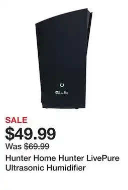 TSC Stores Hunter Home Hunter LivePure Ultrasonic Humidifier offer