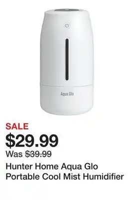 TSC Stores Hunter Home Aqua Glo Portable Cool Mist Humidifier offer