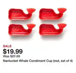 TSC Stores Nantucket Whale Condiment Cup (red, set of 4) offer