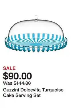 TSC Stores Guzzini Dolcevita Turquoise Cake Serving Set offer