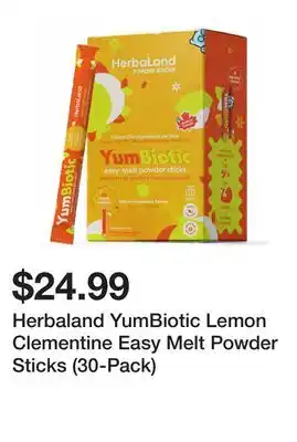 TSC Stores Herbaland YumBiotic Lemon Clementine Easy Melt Powder Sticks (30-Pack) offer