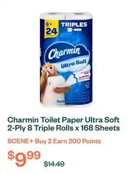 Voilà Charmin Toilet Paper Ultra Soft 2-Ply 8 Triple Rolls x 168 Sheets offer