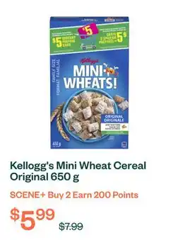 Voilà Kellogg's Mini Wheat Cereal Original 650 g offer