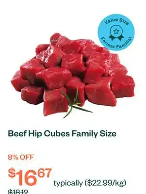 Voilà Beef Hip Cubes Family Size offer