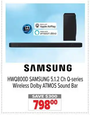 2001 Audio Video SAMSUNG 5.1. 2 Ch Q-series Wireless Dolby ATMOS Sound Bar offer