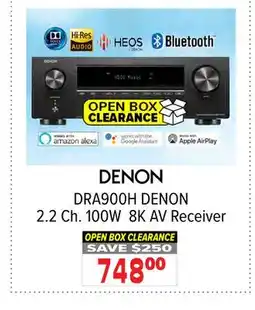 2001 Audio Video DENON 2.2 Ch. 100W 8K AV Receiver offer