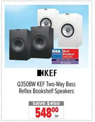 2001 Audio Video KEF Two-Way Bass Reflex Bookshelf Speakers offer