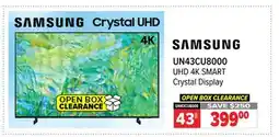 2001 Audio Video 43 SAMSUNG UHD 4K SMART Crystal Display offer