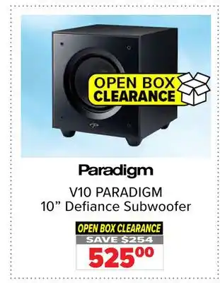 2001 Audio Video PARADIGM 10 Defiance Subwoofer offer