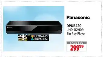 2001 Audio Video Panasonic UHD 4K/HDR Blu-Ray Player offer