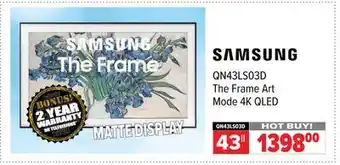 2001 Audio Video SAMSUNG 43 The Frame Art Mode 4K QLED offer