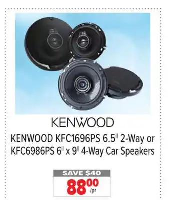 2001 Audio Video KENWOOD 6.5 2-Way or 6 x 9 4-Way Car Speakers offer