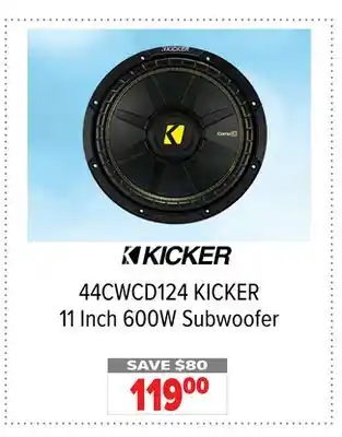 2001 Audio Video KICKER 11 Inch 600W Subwoofer offer