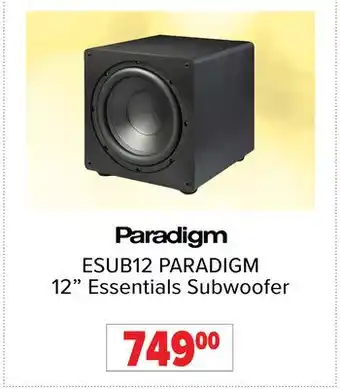 2001 Audio Video ESUB12 PARADIGM 12 Essentials Subwoofer offer