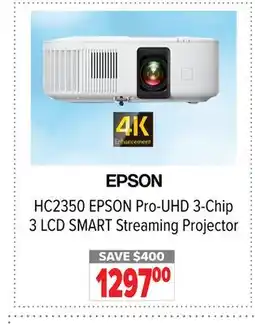 2001 Audio Video EPSON Pro-UHD 3-Chip 3 LCD SMART Streaming Projector offer