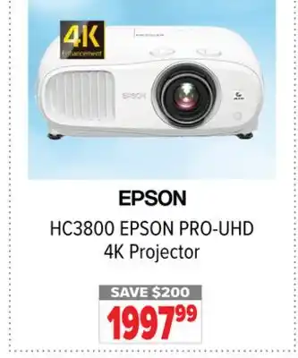 2001 Audio Video EPSON PRO-UHD 4K Projector offer