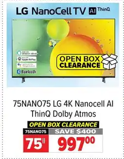 2001 Audio Video LG 75 4K Nanocell AI ThinQ Dolby Atmos offer