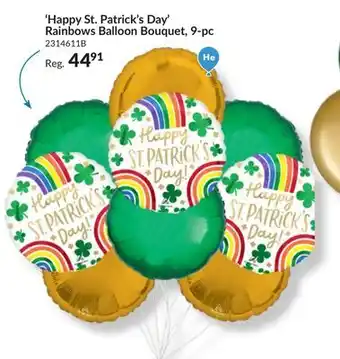 Party City Happy St. Patrick's Day' Rainbows Balloon Bouquet, 9-pc offer