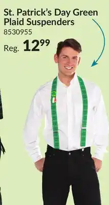 Party City Amscan Adult Plaid Suspenders, Green, One Size, for St. Patrick's Day offer