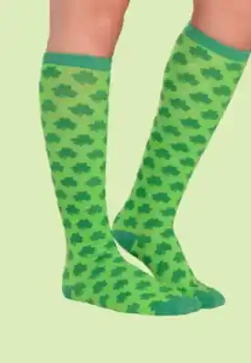 Party City Amscan Adult Shamrock Knee-High Wearable Socks, Green, One Size, for St. Patrick's Day offer