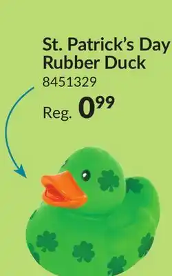 Party City Amscan Rubber Duck Toy Favour, Green, Shamrock, for St. Patrick's Day offer