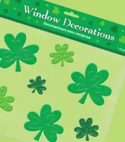 Party City Amscan Shamrock Wall & Window Cling Decal Decorations, Green, 3.5-in, 7-pk, for St. Patrick's Day offer