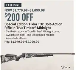 Cabela's Special Edition Tikka T3x Bolt-Action Rifle in TrueTimber Midnight offer