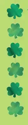 Party City Amscan Shamrock String Hanging Decorations, Green, 7-ft, 6-pk, for St. Patrick's Day offer