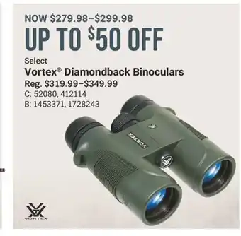 Cabela's Select Vortex Diamondback Binoculars offer