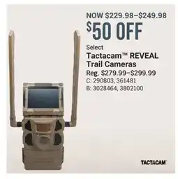 Cabela's Select Tactacam REVEAL Trail Cameras offer