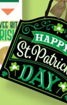 Party City Happy St. Patrick's Day Bow Hanging Sign Decoration, Green/Black, 15-in, for St. Patrick's Day offer